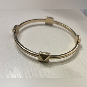 Gold-Toned Metal Four Pyramid Bangle Bracelet